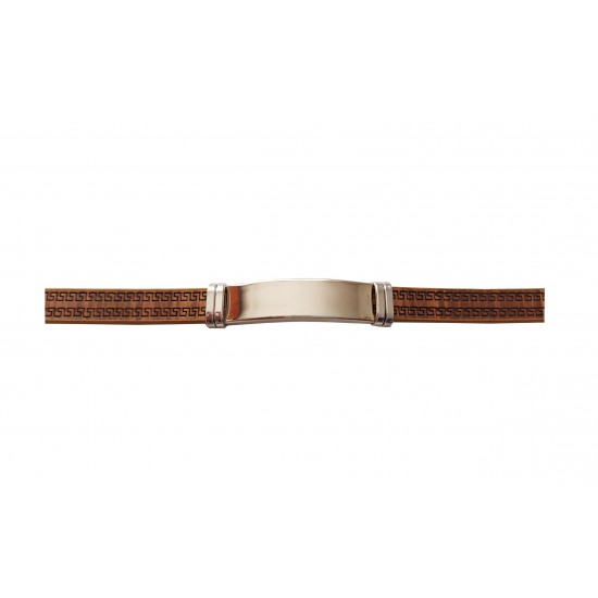 Bratara din piele ecologica, Inox, A4B58