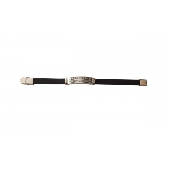 Bratara din piele ecologica, Inox, A4B66