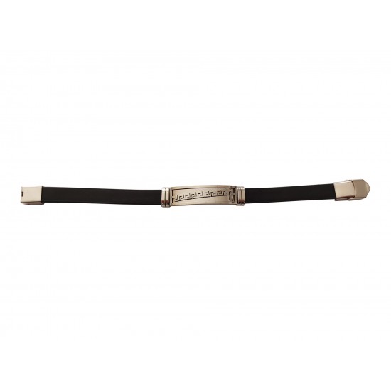 Bratara din piele ecologica, Inox, A4B67