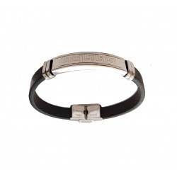 Bratara  din piele ecologica, Tribale, Inox, A4B76
