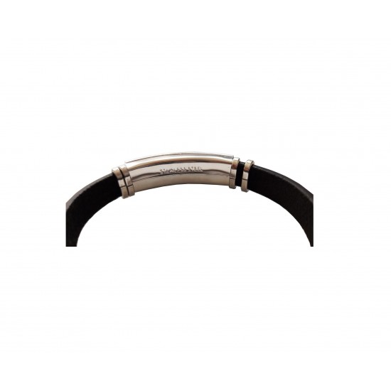 Bratara din piele ecologica, Inox, A4B67