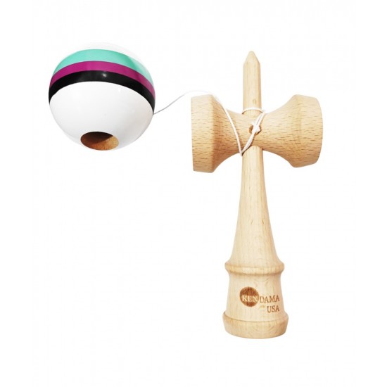 Kendama din lemn natural, Bila lemn + Sticker Waterproof USA pentru telefon, 176KD