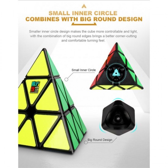 Cub Magic 3x3x3 Moyu MoFang Meilong Pyraminx, Black, 255CUB-1