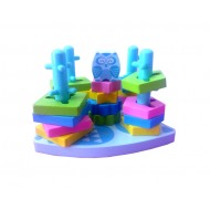 Jucarie cu forme geometrice din lemn, 21 piese, AK45 Jucarie cu forme geometrice din lemn, 21 piese, AK45