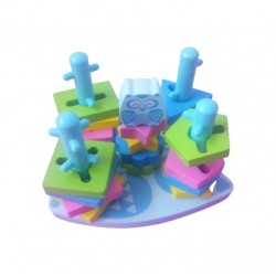 Jucarie cu forme geometrice din lemn, 21 piese, AK45