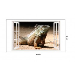 Sticker decorativ, Fereastra 3D, Chameleon Dragon, 85 cm, 324STK Sticker decorativ, Fereastra 3D, Chameleon Dragon, 85 cm, 324STK