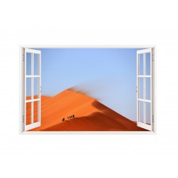 Sticker decorativ, Fereastra 3D, Dune de nisip, 85 cm, 201STK