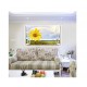 Sticker decorativ, Fereastra 3D, Floarea soarelui, 85 cm, 337STK