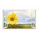 Sticker decorativ, Fereastra 3D, Floarea soarelui, 85 cm, 337STK