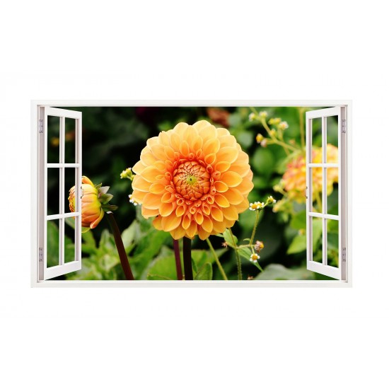 Sticker decorativ, Fereastra 3D, Flori, 85 cm, 243STK Sticker decorativ, Fereastra 3D, Flori, 85 cm, 243STK