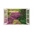 Sticker decorativ, Fereastra 3D, Flori mov, 85 cm, 250STK