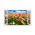Sticker decorativ, Fereastra 3D, Lalele, 85 cm, 244STK