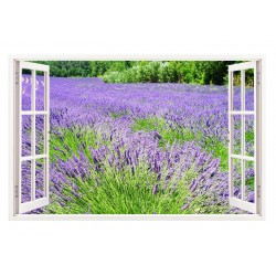 Sticker decorativ, Fereastra 3D, Lavanda, 85 cm, 297STK