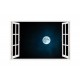 Sticker decorativ, Fereastra 3D, Luna, 85 cm, 197STK
