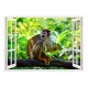 Sticker decorativ, Fereastra 3D, Maimuta, 85 cm, 290STK