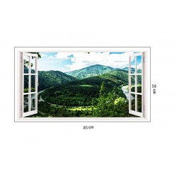 Sticker decorativ, Fereastra 3D, Munte, 85 cm, 256STK