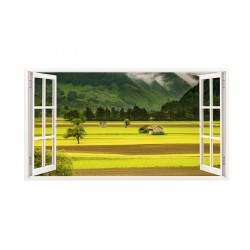 Sticker decorativ, Fereastra 3D, Munte, 85 cm, 259STK