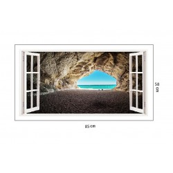 Sticker decorativ, Fereastra 3D Ocean, 85 cm, 167STK