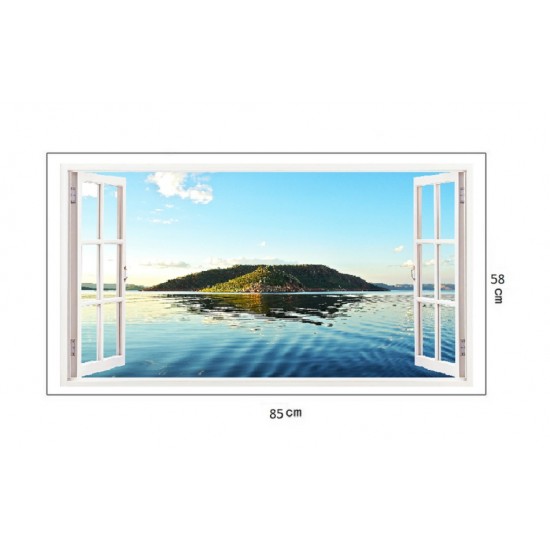 Sticker decorativ, Fereastra 3D, Ocean, 85 cm, 177STK