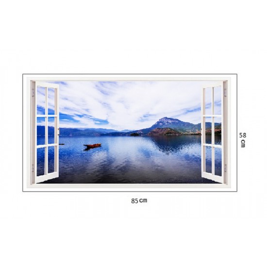 Sticker decorativ, Fereastra 3D, Ocean, 85 cm, 207STK