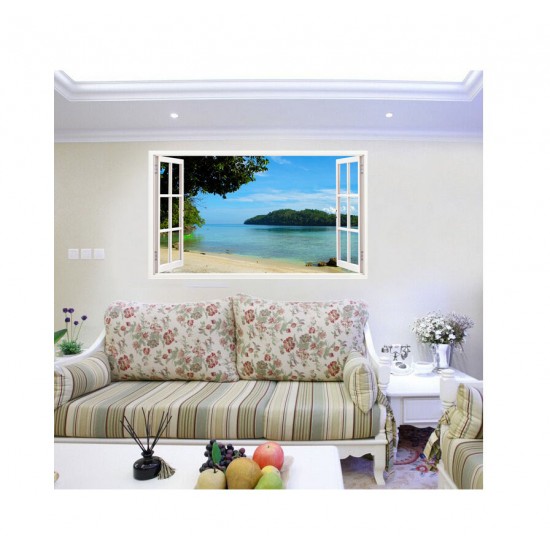 Sticker decorativ, Fereastra 3D, Ocean, 85 cm, 332STK