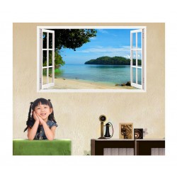 Sticker decorativ, Fereastra 3D, Ocean, 85 cm, 332STK