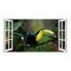 Sticker decorativ, Fereastra 3D, Papagal, 85 cm, 282STK
