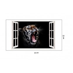 Sticker decorativ, Fereastra 3D, Tigru, 85 cm, 276STK Sticker decorativ, Fereastra 3D, Tigru, 85 cm, 276STK