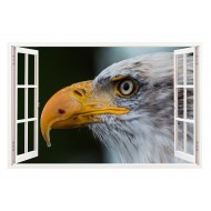 Sticker decorativ, Fereastra 3D, Vultur, 85 cm, 274STK Sticker decorativ, Fereastra 3D, Vultur, 85 cm, 274STK