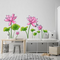 Sticker decorativ, Flore roz pal, 150 cm, 396STK-3