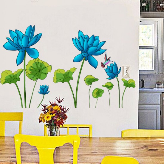 Sticker decorativ, Flori albastre, 150 cm, 396STK
