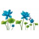 Sticker decorativ, Flori albastre, 150 cm, 396STK