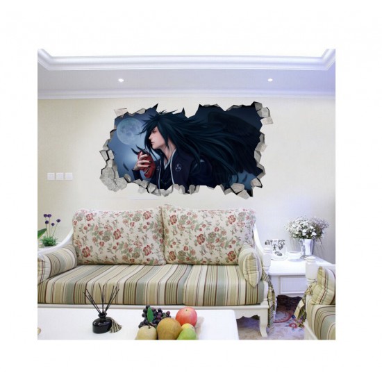 Sticker decorativ, Gaura in perete 3D, Anime, 85 cm, 342STK