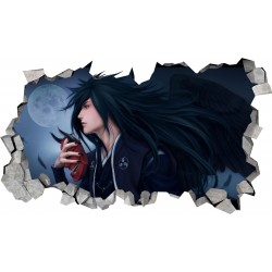 Sticker decorativ, Gaura in perete 3D, Anime, 85 cm, 342STK