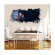 Sticker decorativ, Gaura in perete 3D, Anime, 85 cm, 342STK