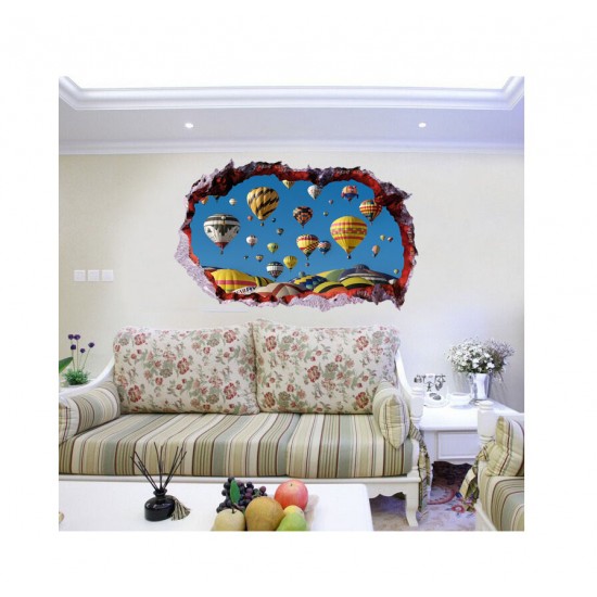 Sticker decorativ, Gaura in perete 3D, Baloane, 85 cm, 400STK