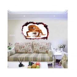 Sticker decorativ, Gaura in perete 3D, Broasca, 85 cm, 392STK