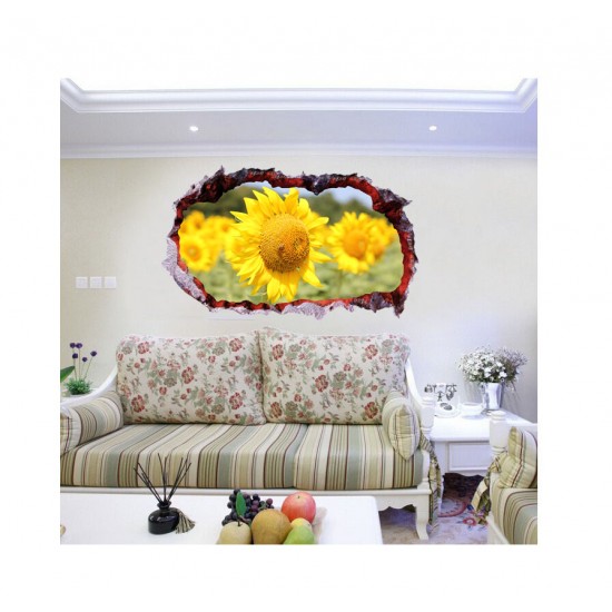 Sticker decorativ, Gaura in perete 3D, Floarea soarelui, 85 cm, 336STK-1 Sticker decorativ, Gaura in perete 3D, Floarea soarelui, 85 cm, 336STK-1
