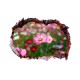 Sticker decorativ, Gaura in perete 3D, Flori, 85 cm, 333STK-1