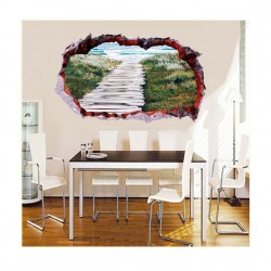 Sticker decorativ, Gaura in perete 3D, Mare, 85 cm, 401STK