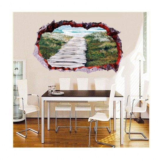 Sticker decorativ, Gaura in perete 3D, Mare, 85 cm, 401STK