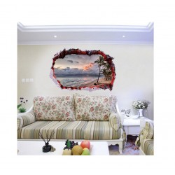 Sticker decorativ, Gaura in perete 3D, Mare, 85 cm, 404STK