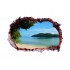 Sticker decorativ, Gaura in perete 3D, Ocean, 85 cm, 332STK-1