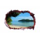Sticker decorativ, Gaura in perete 3D, Ocean, 85 cm, 332STK-1