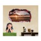 Sticker decorativ, Gaura in perete 3D, Ocean, 85 cm, 335STK-1