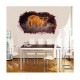 Sticker decorativ, Gaura in perete 3D, Vacuta, 85 cm, 407STK