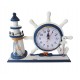 Ceas decorativ, Timona cu far si ancora, Albastru, 26 cm, K919A-1