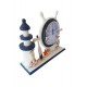 Ceas decorativ, Timona cu far si ancora, Albastru, 26 cm, K919A-1