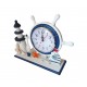 Ceas decorativ, Timona cu far si ancora, Albastru, 26 cm, K919A-1