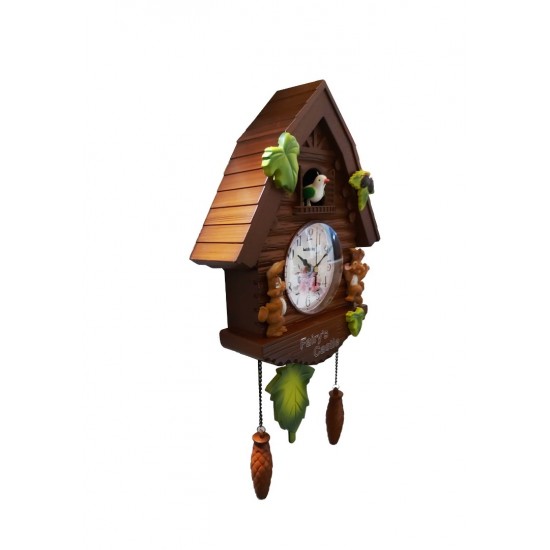 Ceas de perete cu pendul, Casuta cu cuc, 30 cm,  2259ZX-1